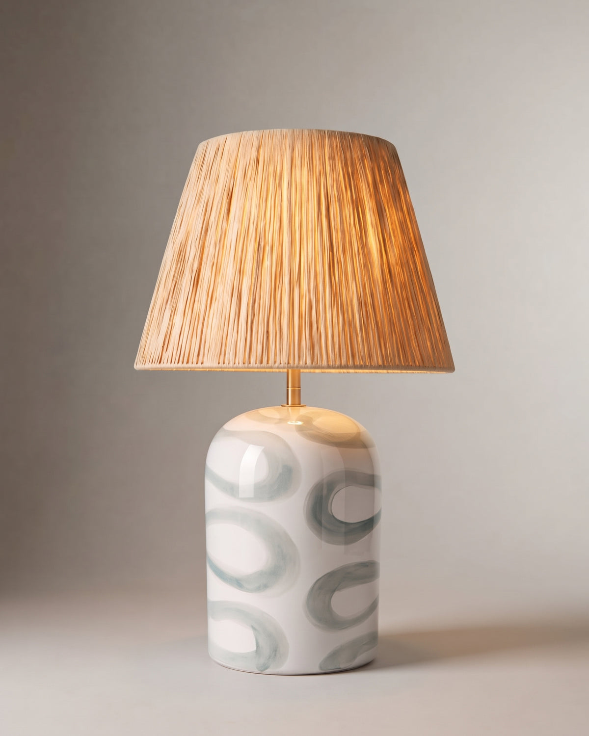 Tischlampe, handbemalte Keramik, H56 - SAVANNAH