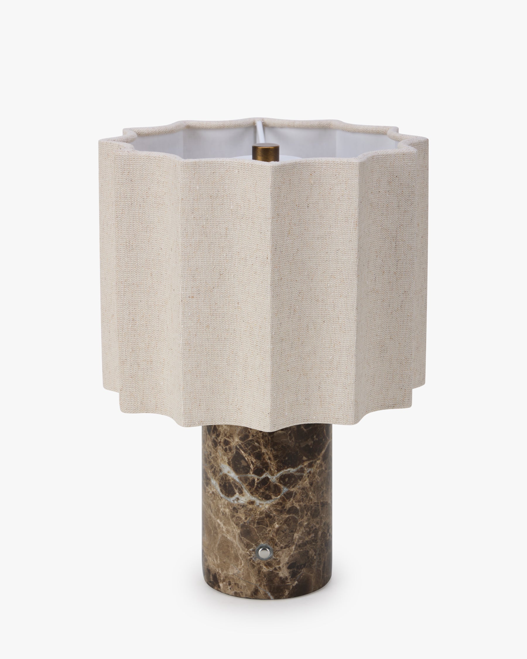 Lampe Bridget - abat-jour lin clair plissé vu de dessus