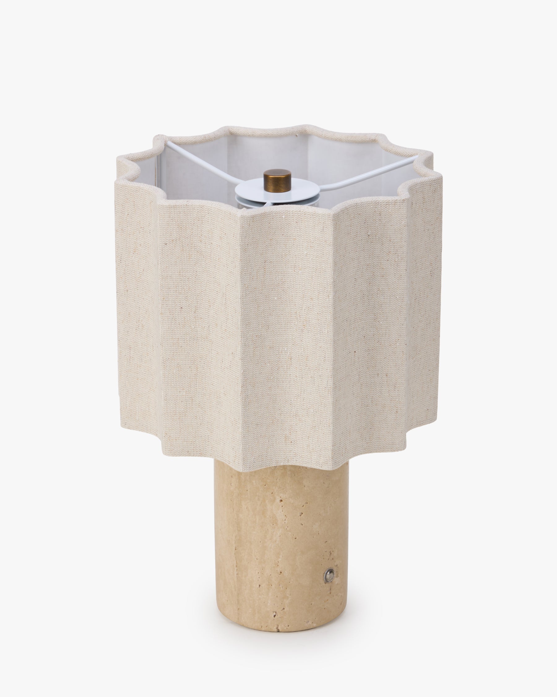 Lampe Bridget - abat-jour lin clair plissé vu de dessus