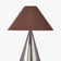 Lampe Khone - NV GALLERY - tissu marron et fer chromé effet brossé - vue de face