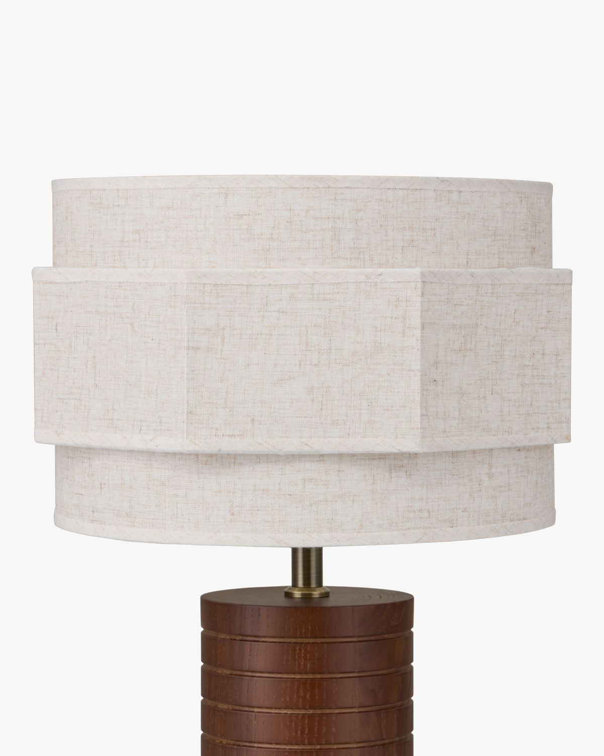 lampe de table Sia - abat-jour double étage en lin écru - détail superposition
