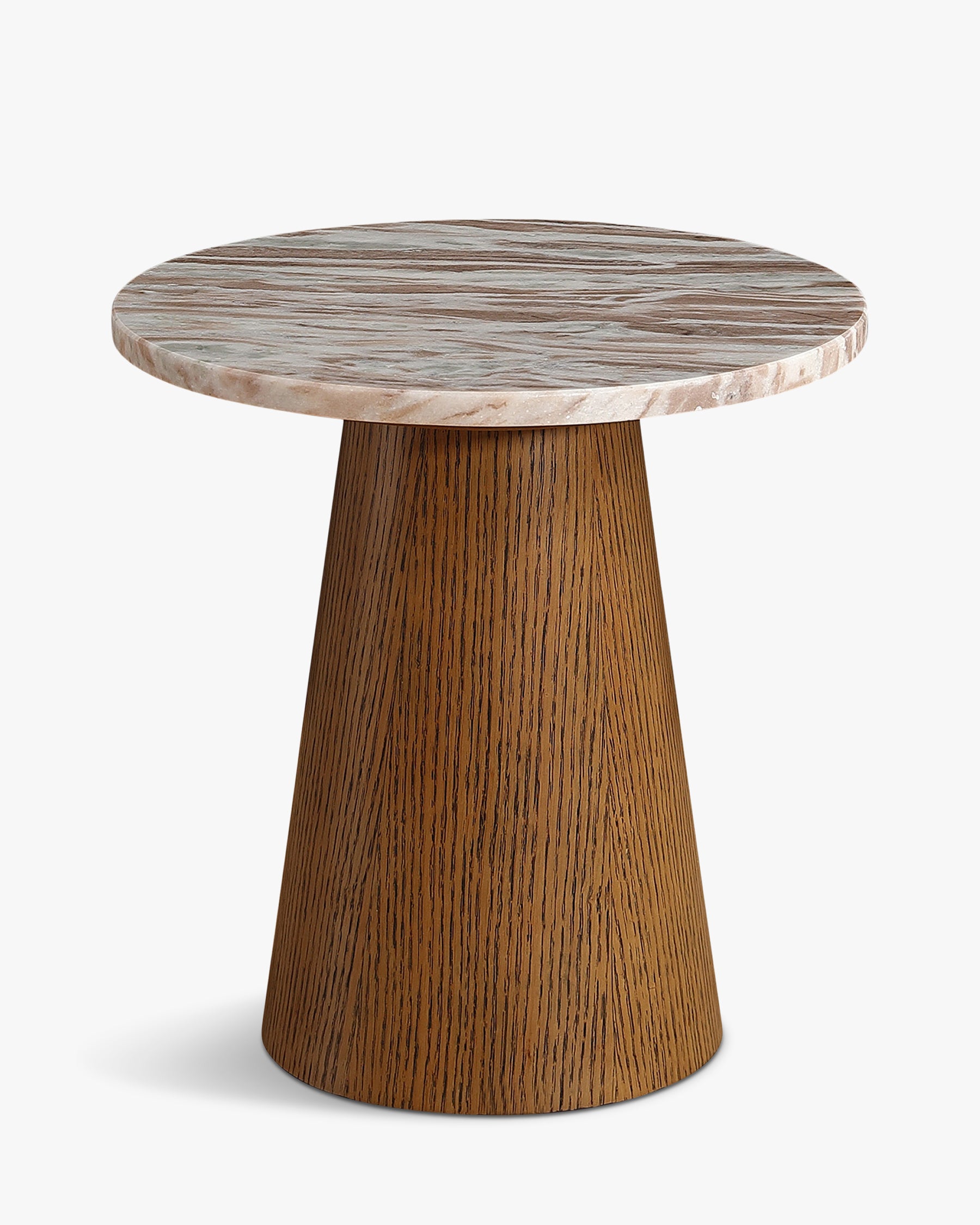 Side table, Travertine & walnut wood - NV GALLERY - AVILA – NV Gallery