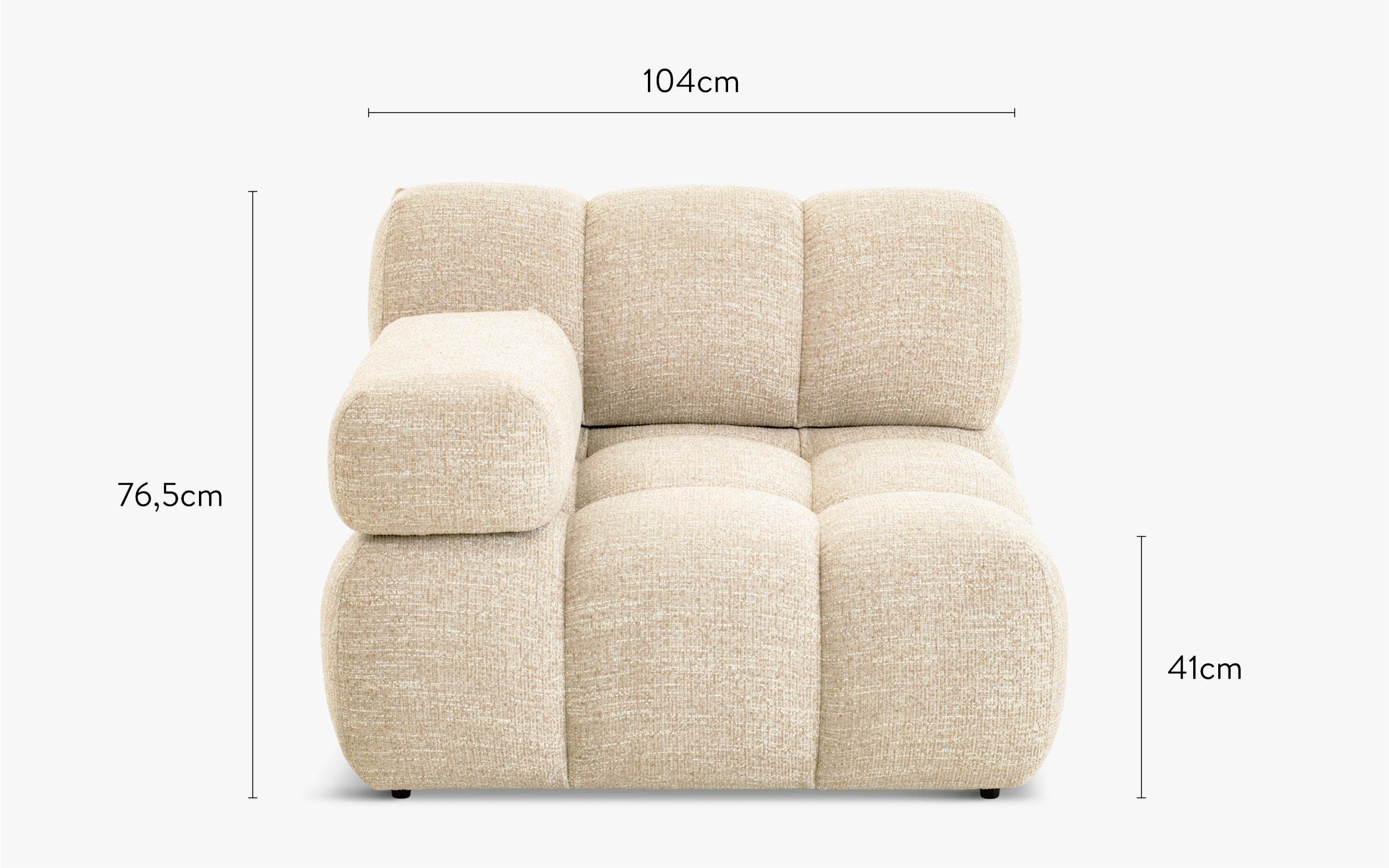 Modular armchair, Tweed in Beige - NV GALLERY - WAFFLE – NV Gallery